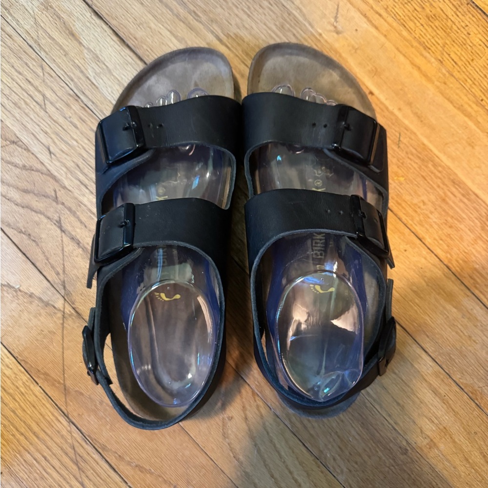 EUC Birkenstock Milano Black Sandals with Adjustable Straps size 41 W10 M8